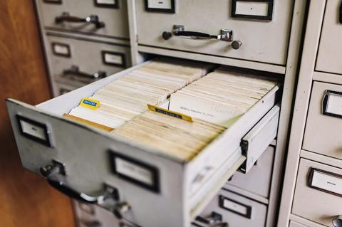 Cabinet with papers