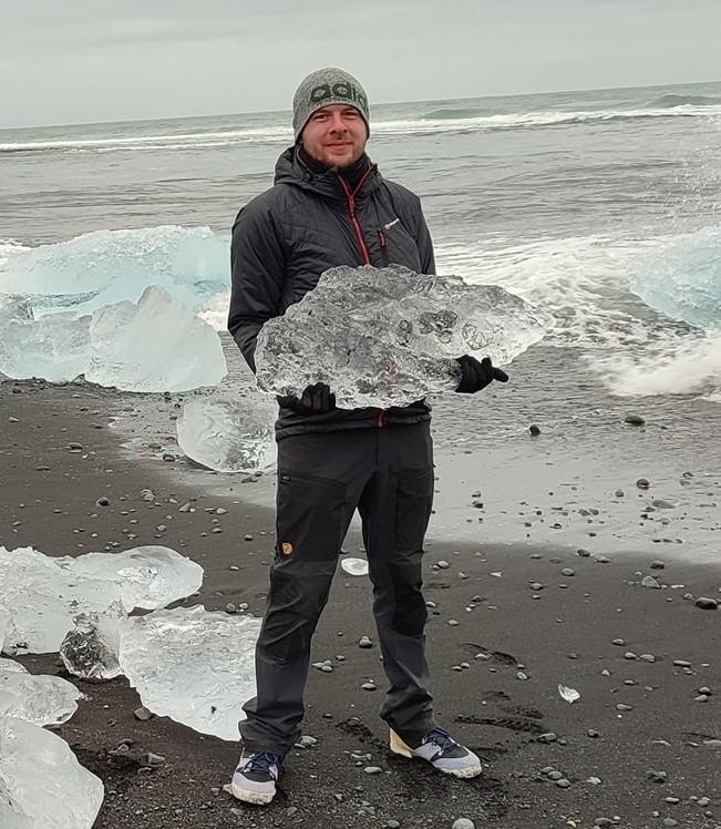 Tomáš Repčík on an Icelandic beach