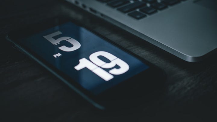 Phone with time
